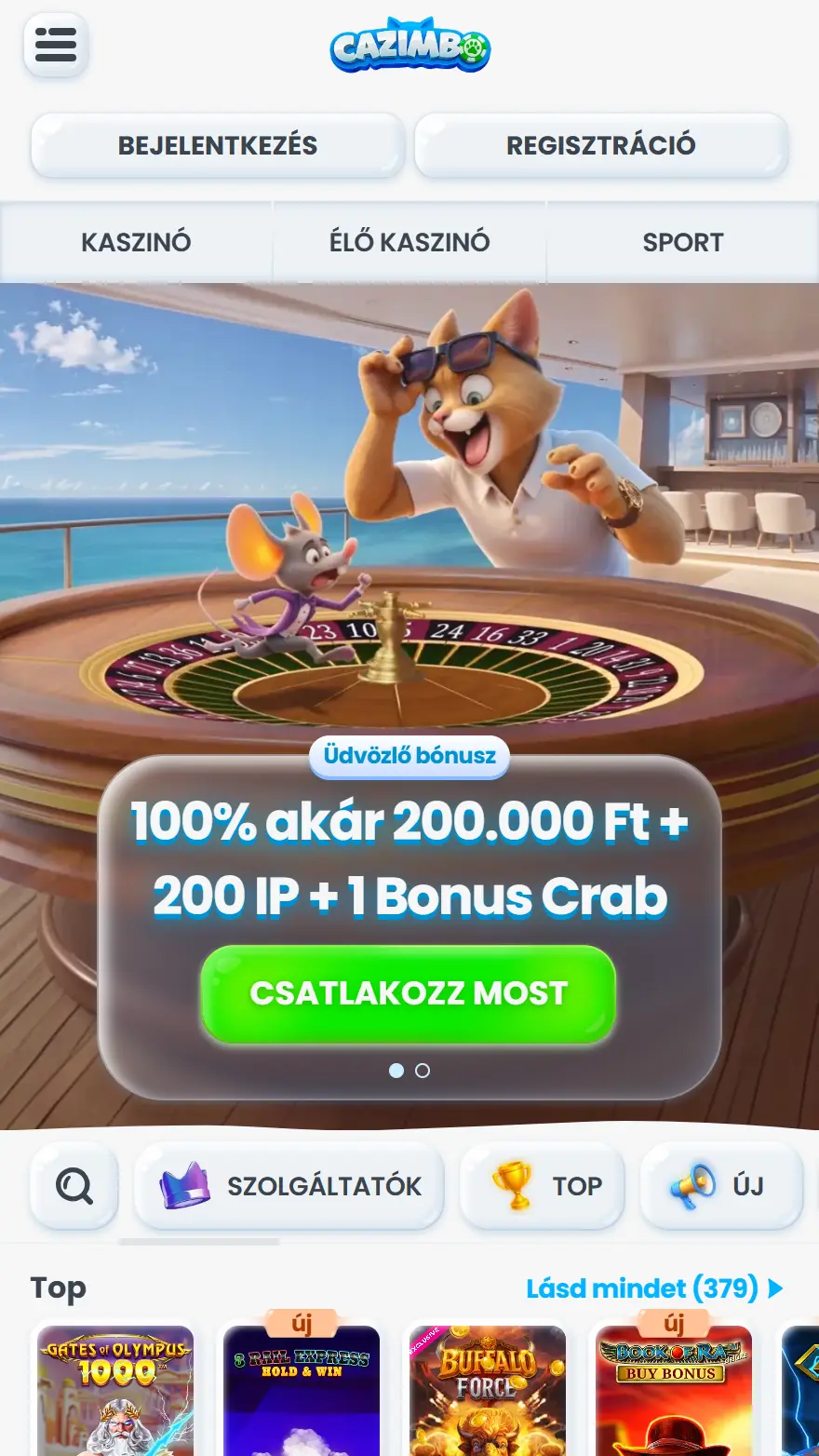 Cazimbo kaszinó honlapja