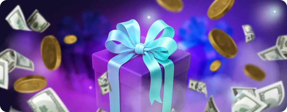 Dāvanu kaste ar naudu – tiešsaistes kazino bonusi.