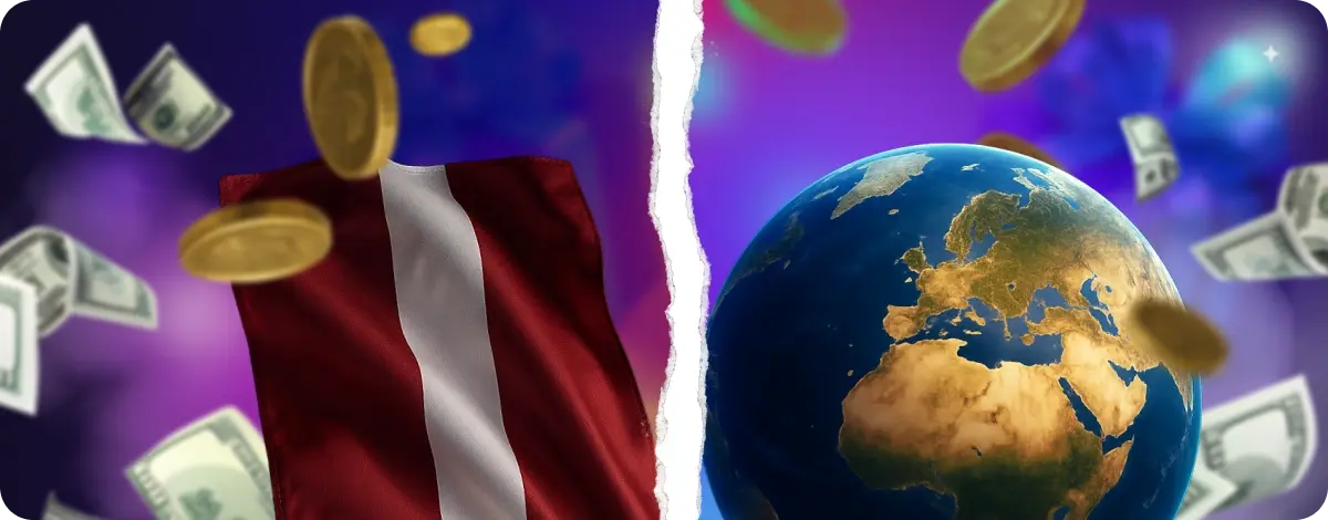 Latvijas karogs un pasaule – kazino bonusu salīdzinājums.