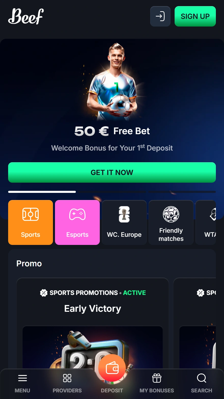 Beef sports betting page