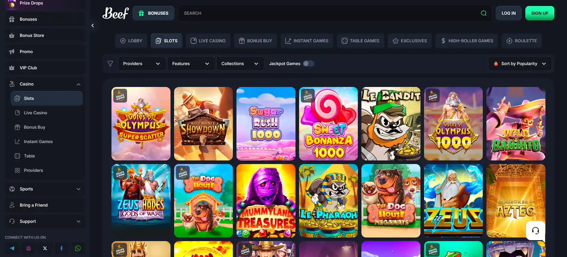 Beef Casino games