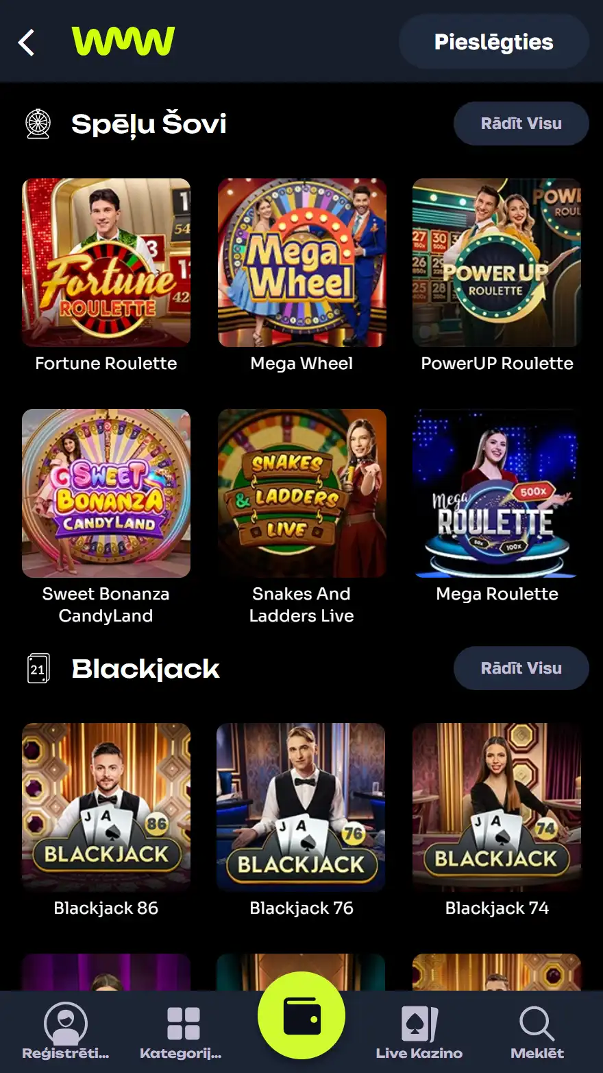 WatchMeWin Casino live kazino lapa