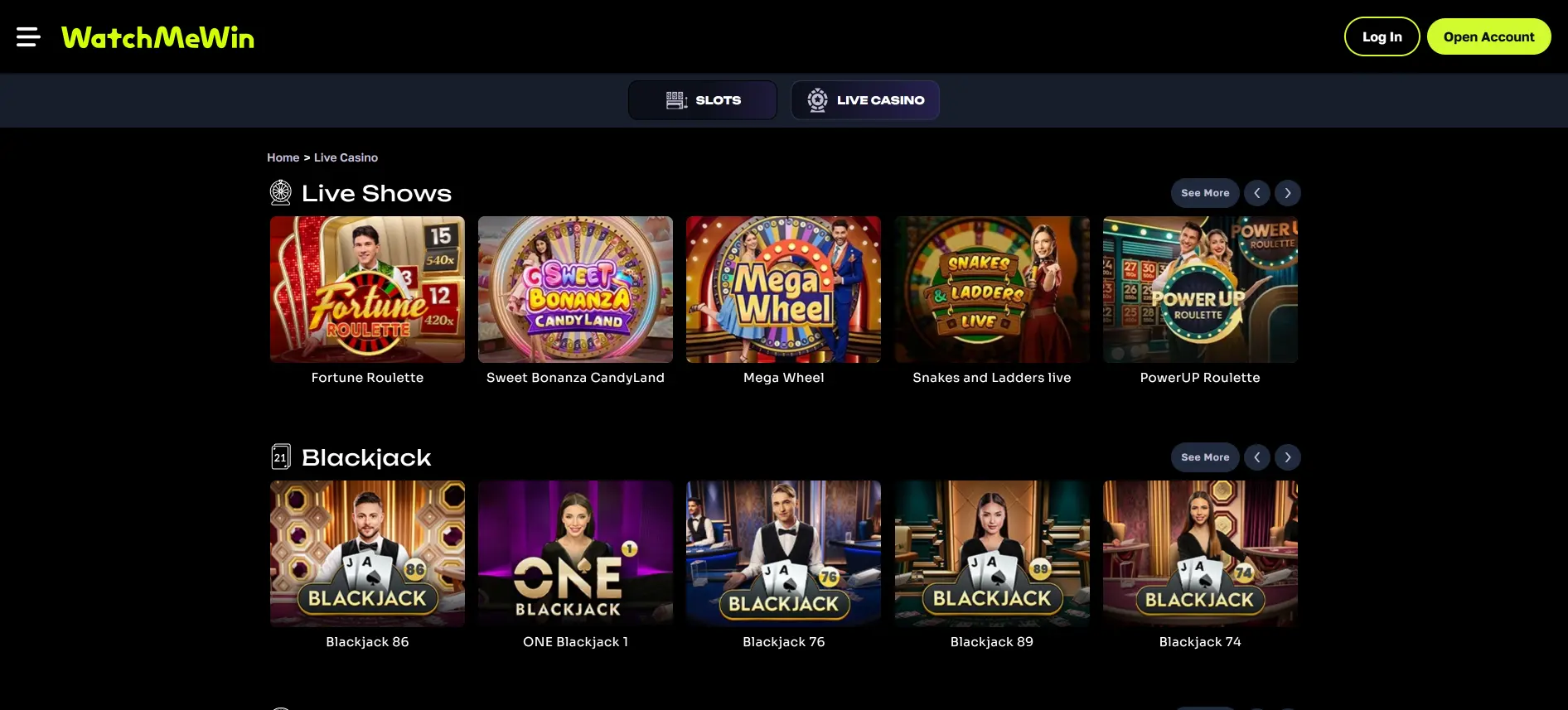 WatchMeWin live казино