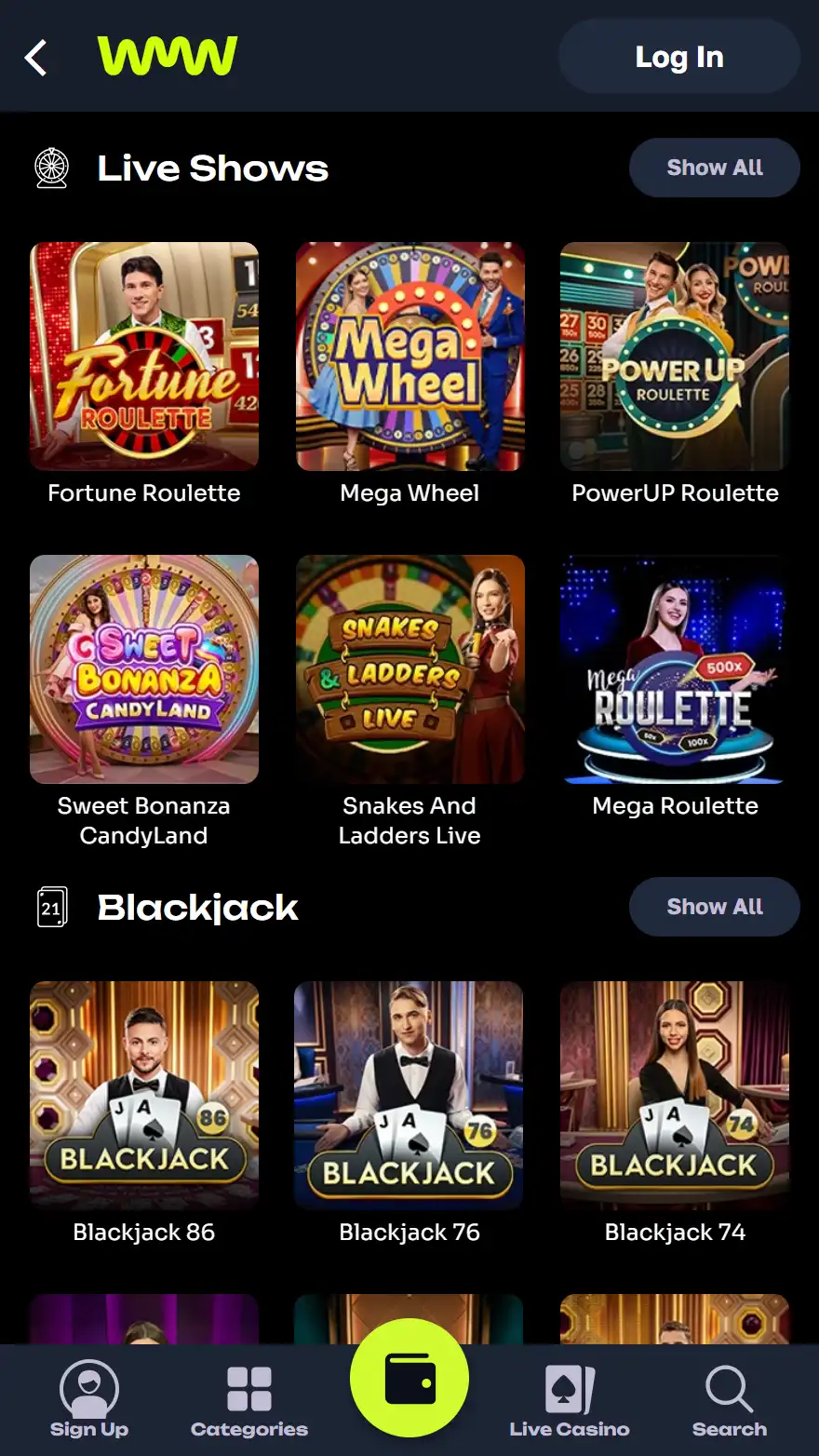 WatchMeWin страница live казино