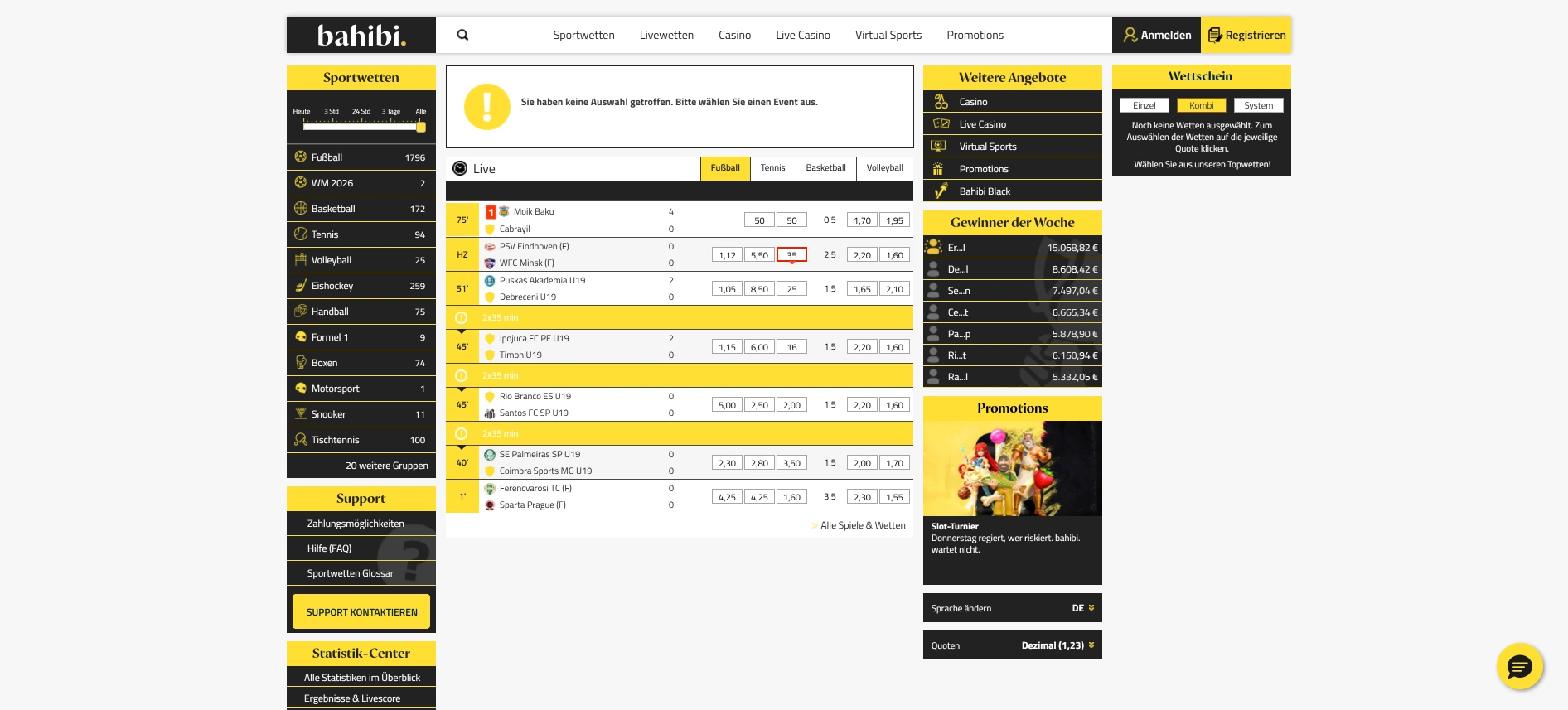 Bahibi Sportwetten