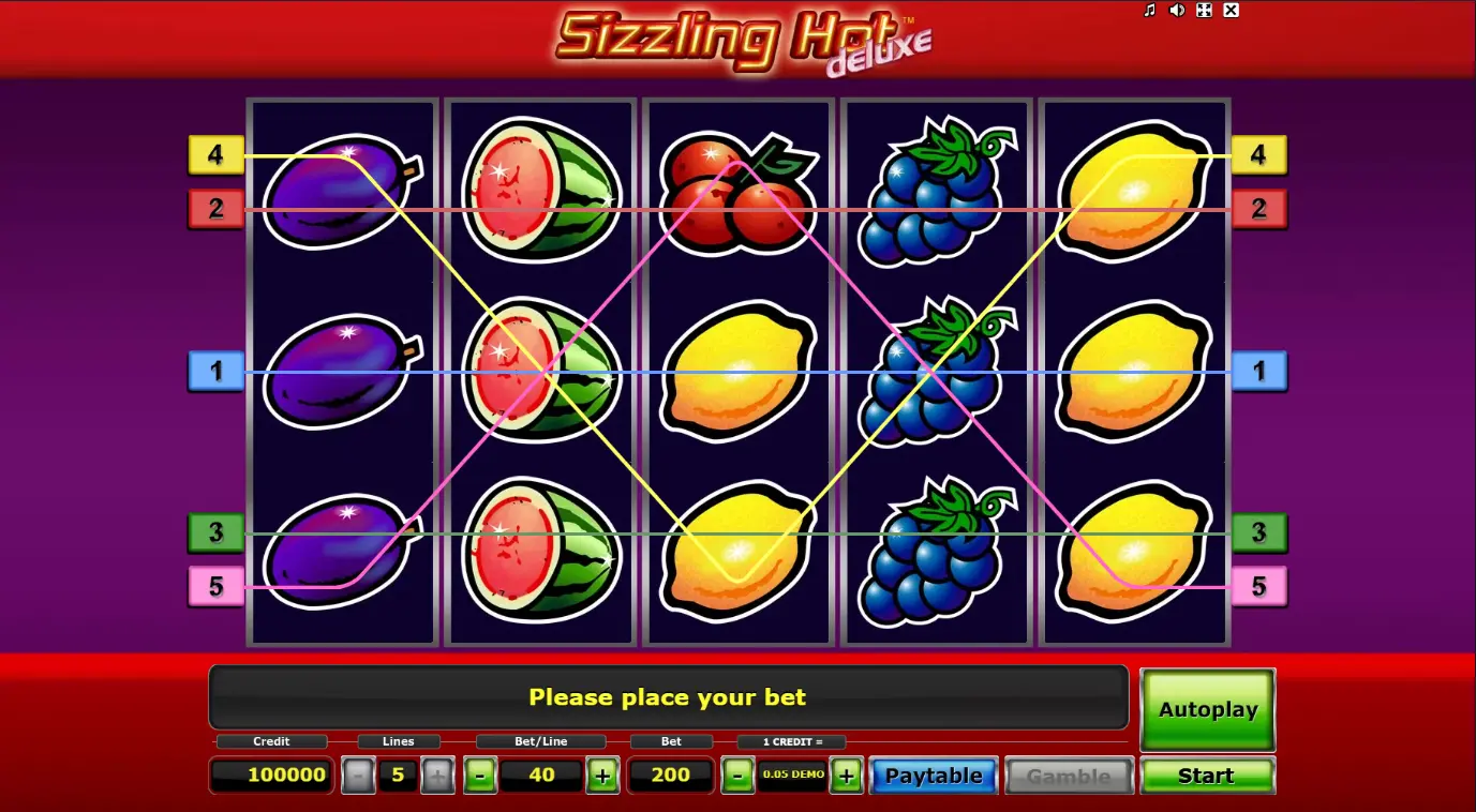 Графика и тема Sizzling Hot Deluxe