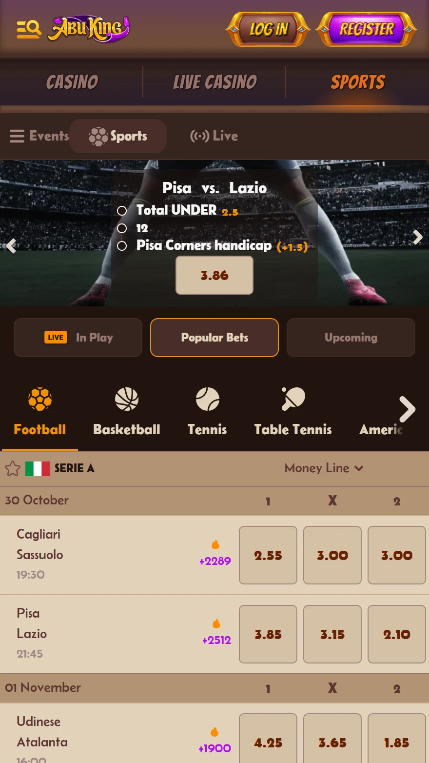 AbuKing ставки на спорт