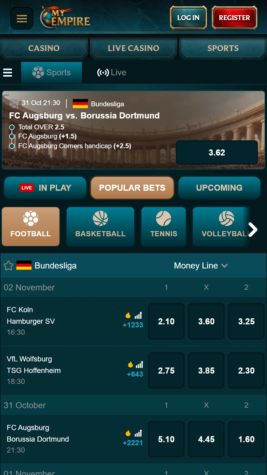 MyEmpire ставки на спорт