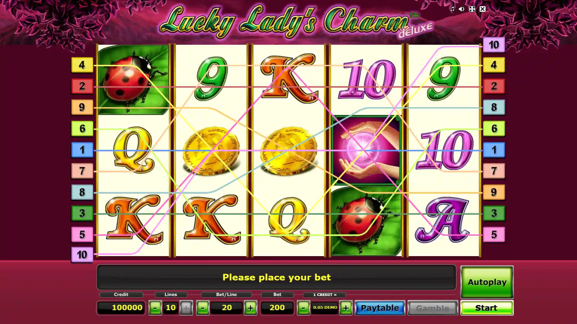 Графика и тема Lucky Lady’s Charm Deluxe
