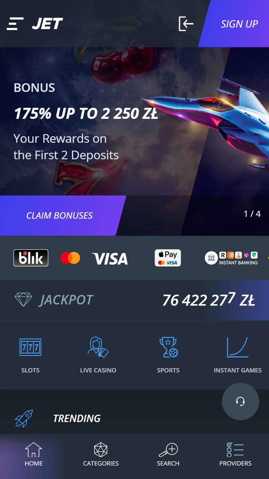 Jet Casino strona główna