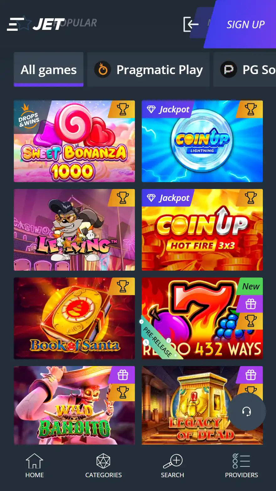 Jet Casino strona gier