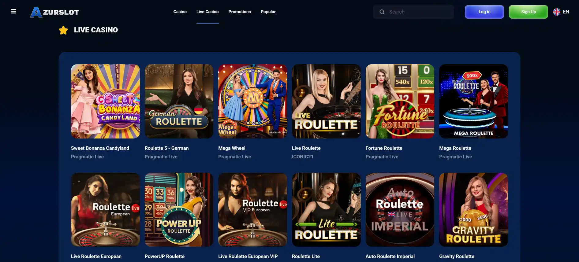 AzurSlot live casino