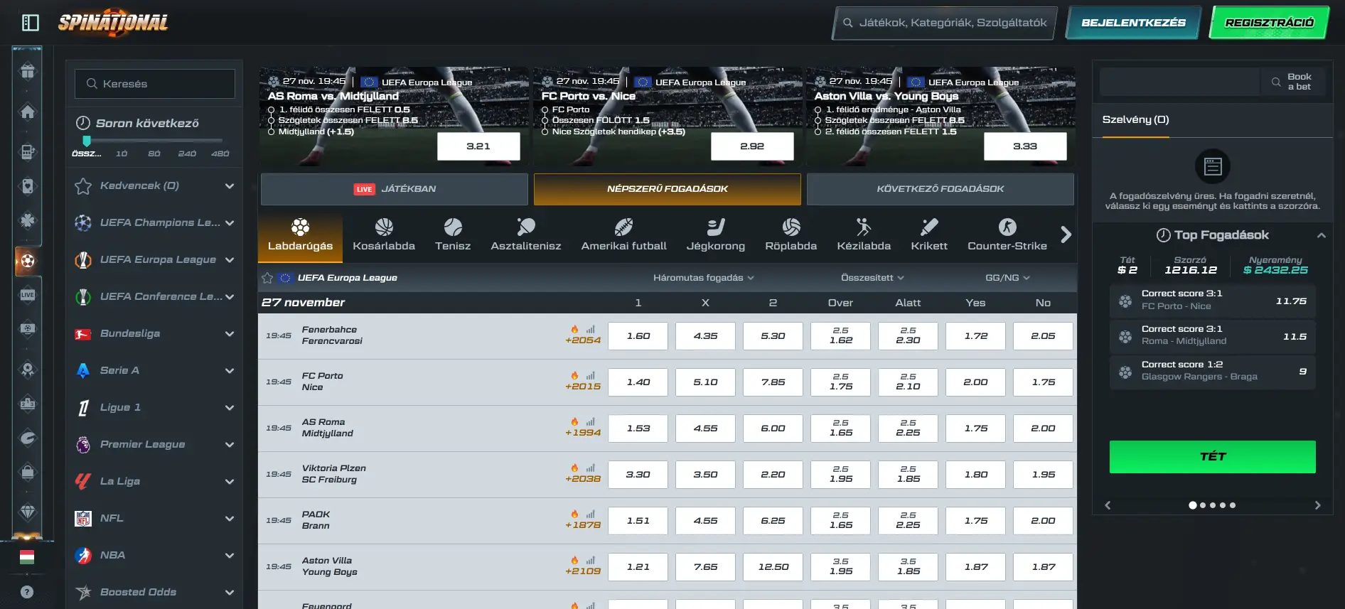 Spinational sportfogadás