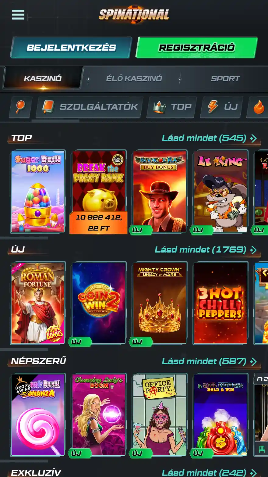 Spinational játékok oldala