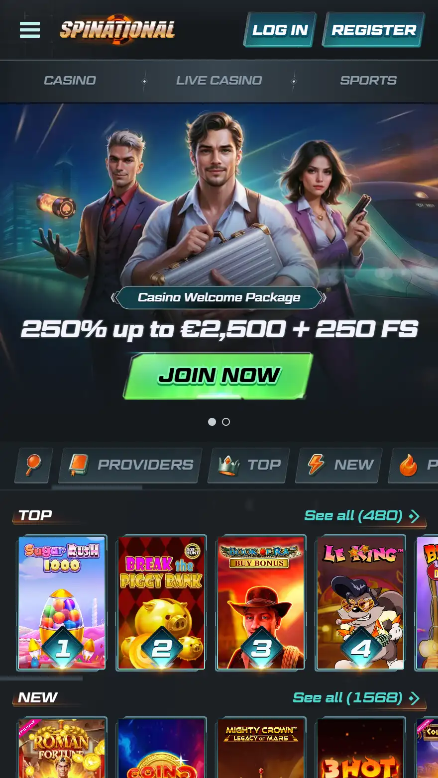 Spinational homepage