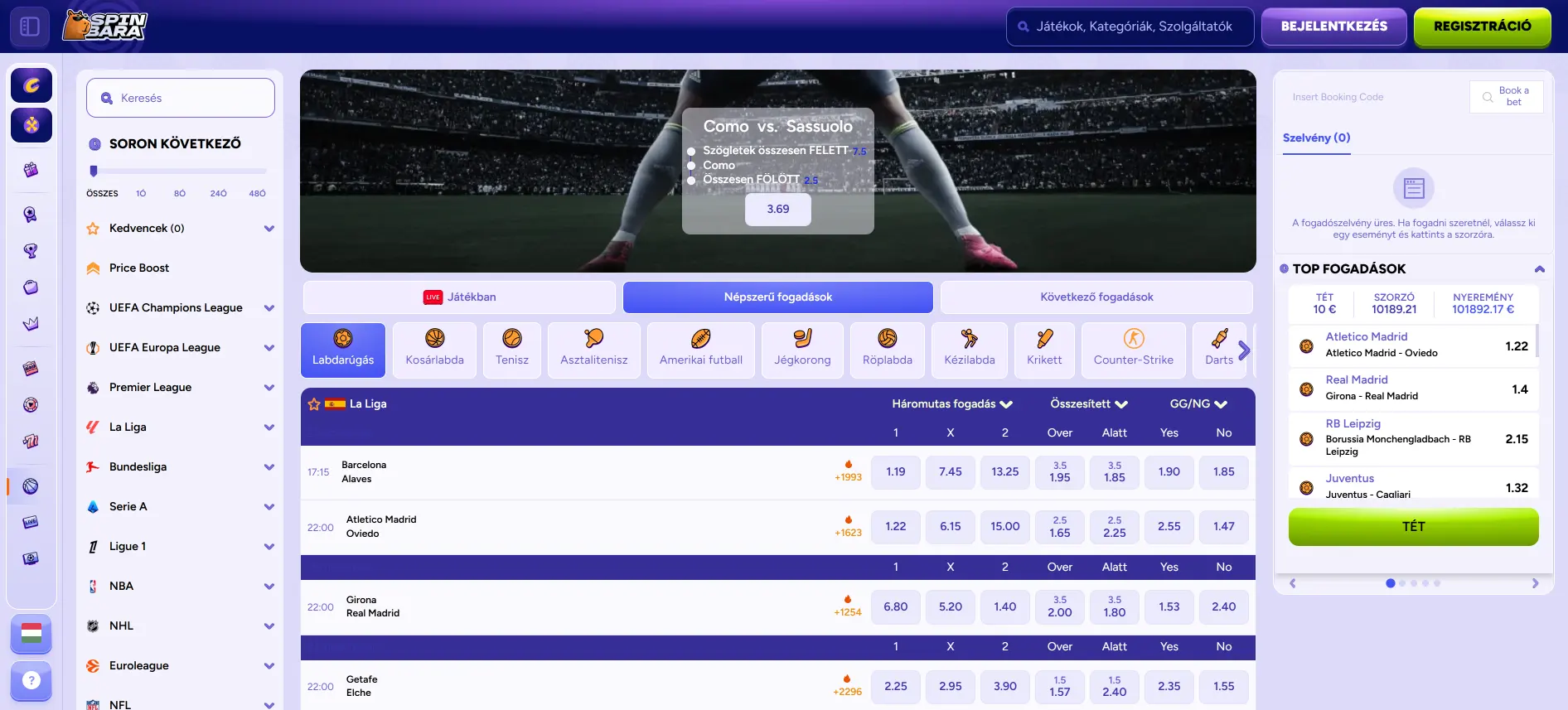 Spinbara sportfogadás