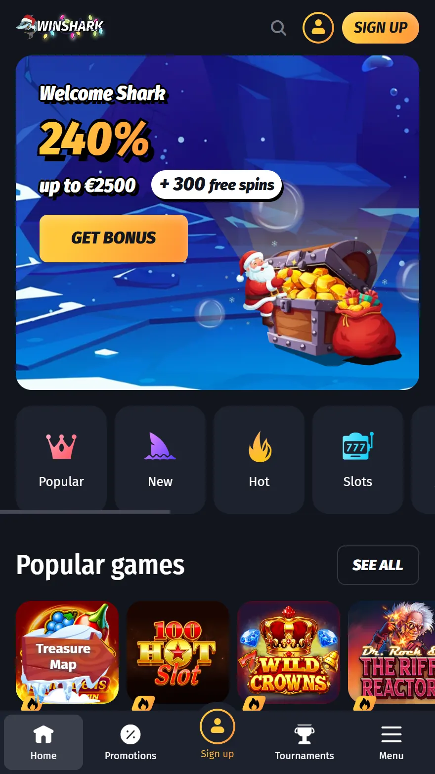 Winshark casino početna stranica