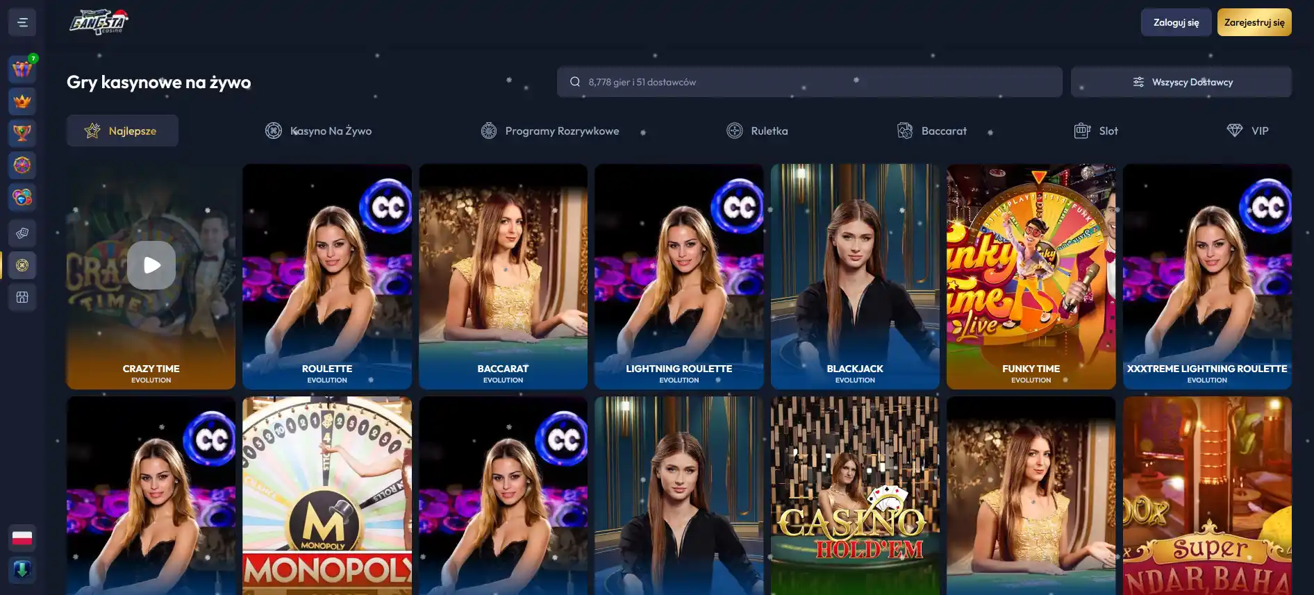 Gangsta Casino kasyno na żywo