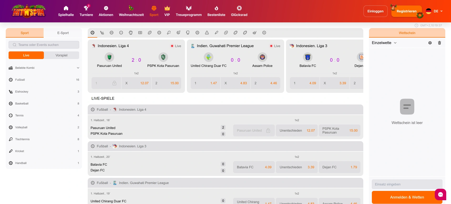 HitNSpin Sportwetten