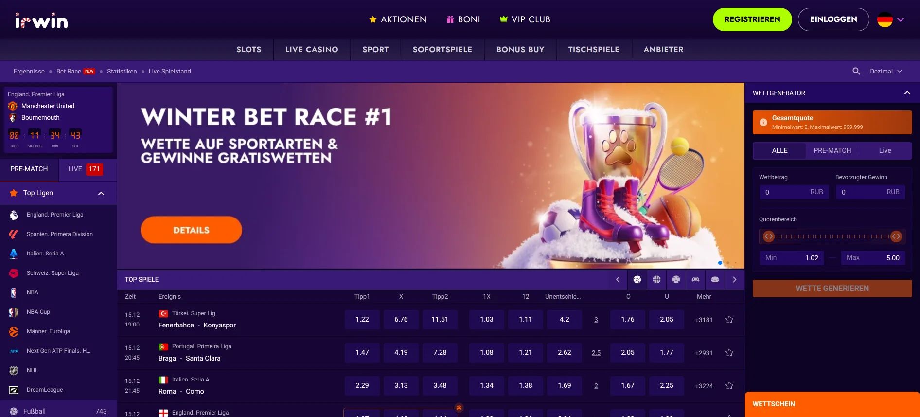 Irwin Casino Sportwetten