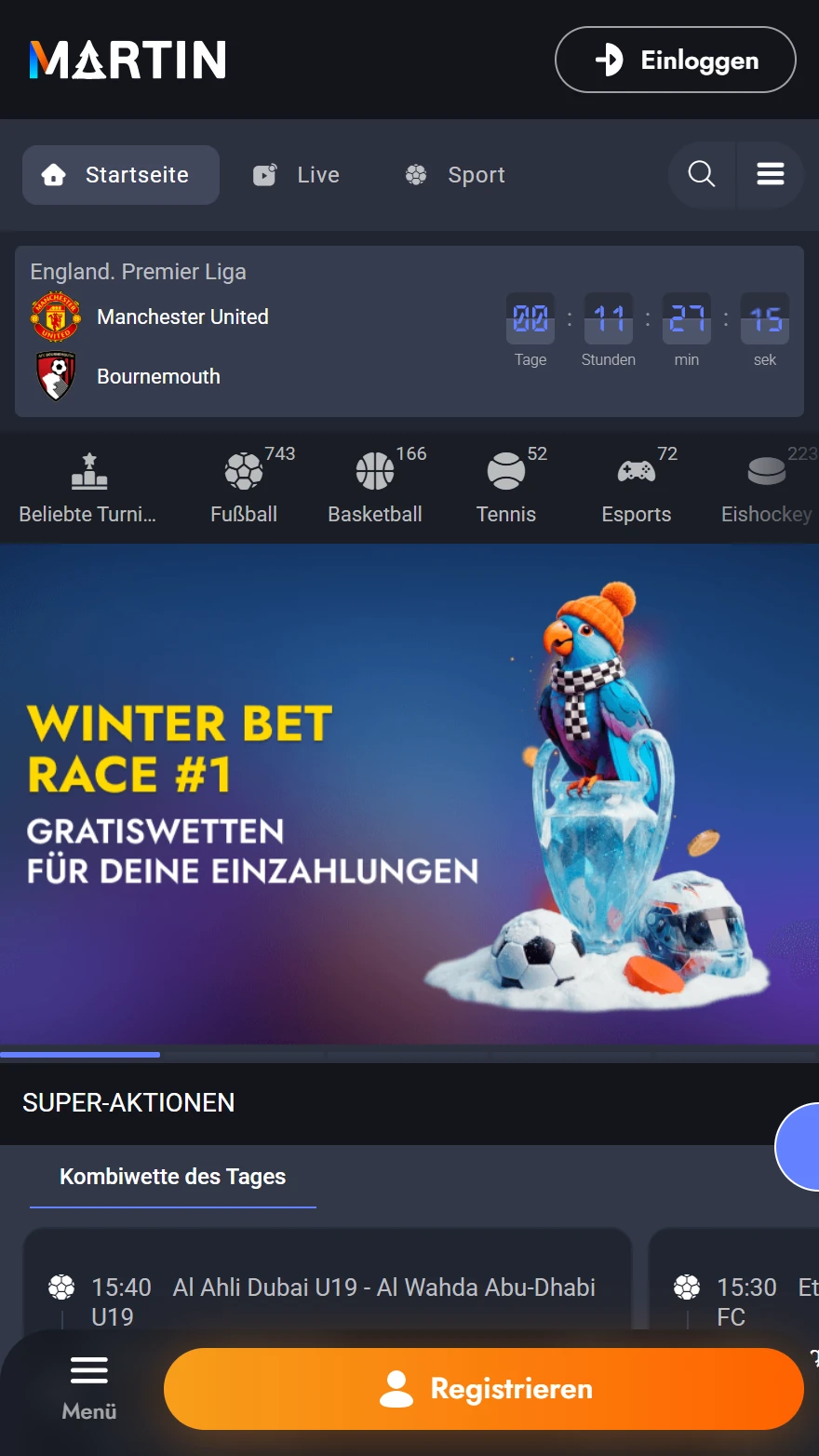 Martin Casino Sportwetten-seite