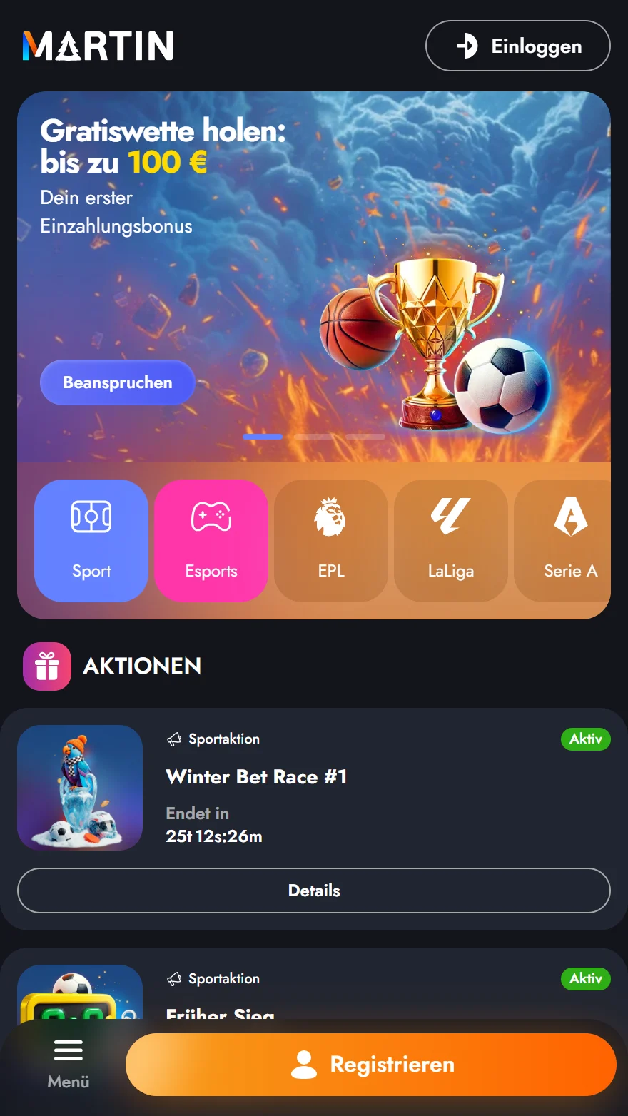 Martin Casino Sportseite