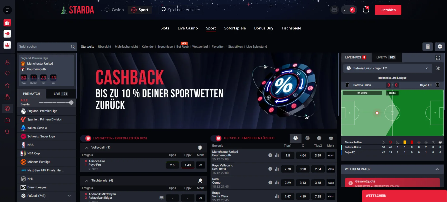 Starda Casino Sportwetten