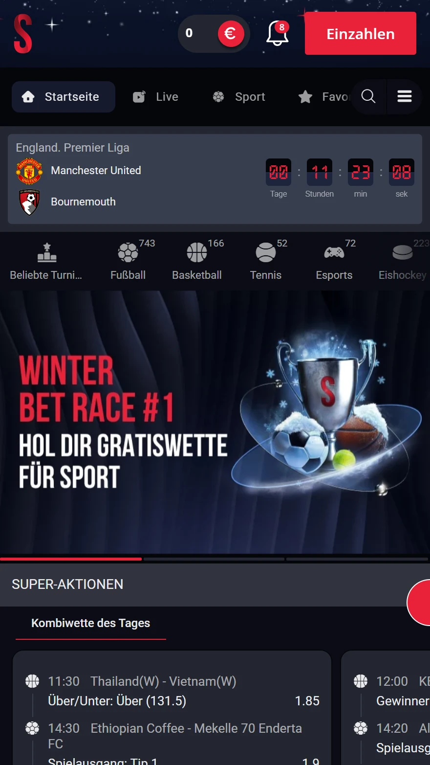Starda Casino Sportwetten-seite