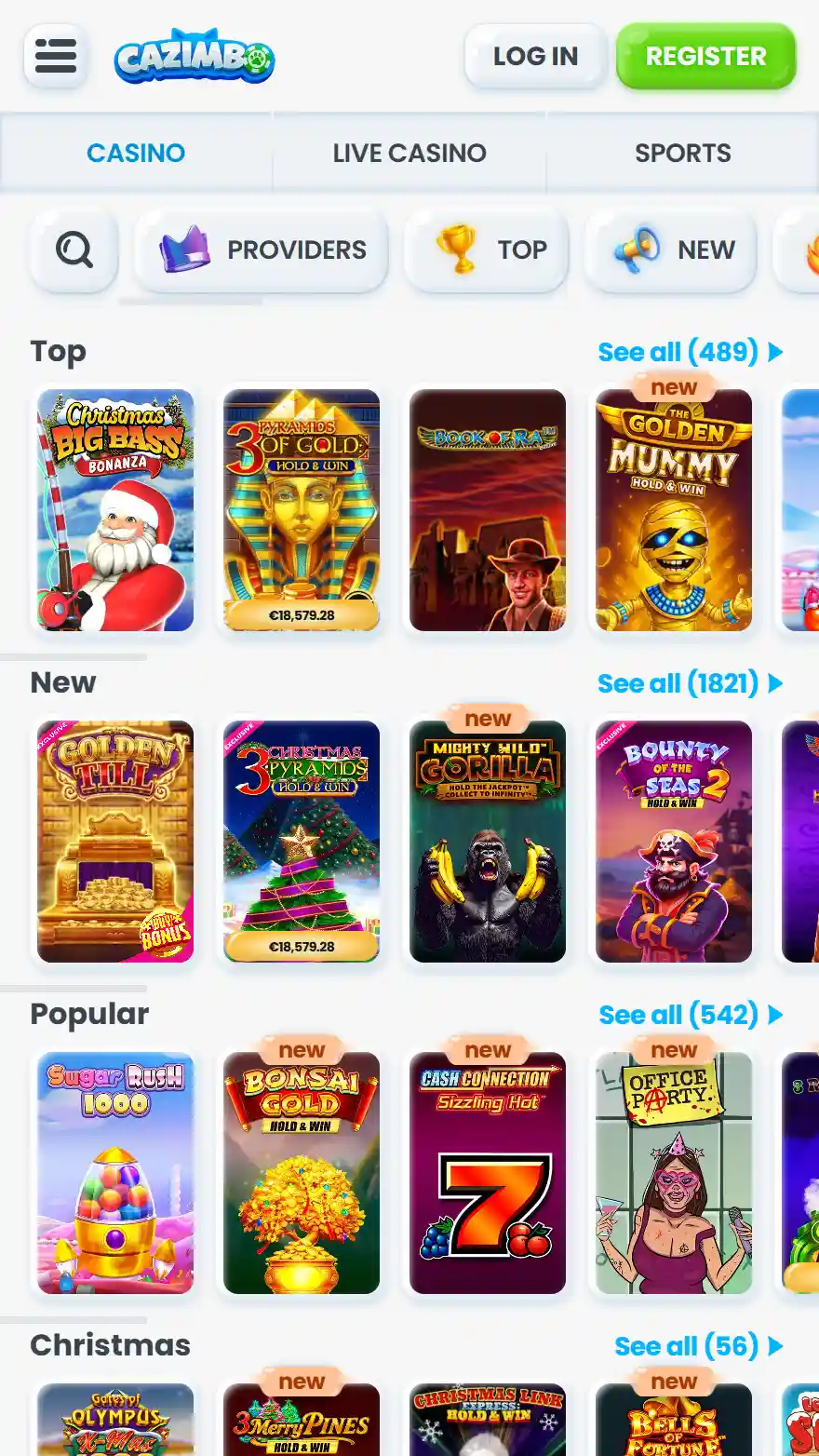 Cazimbo казино страница игр