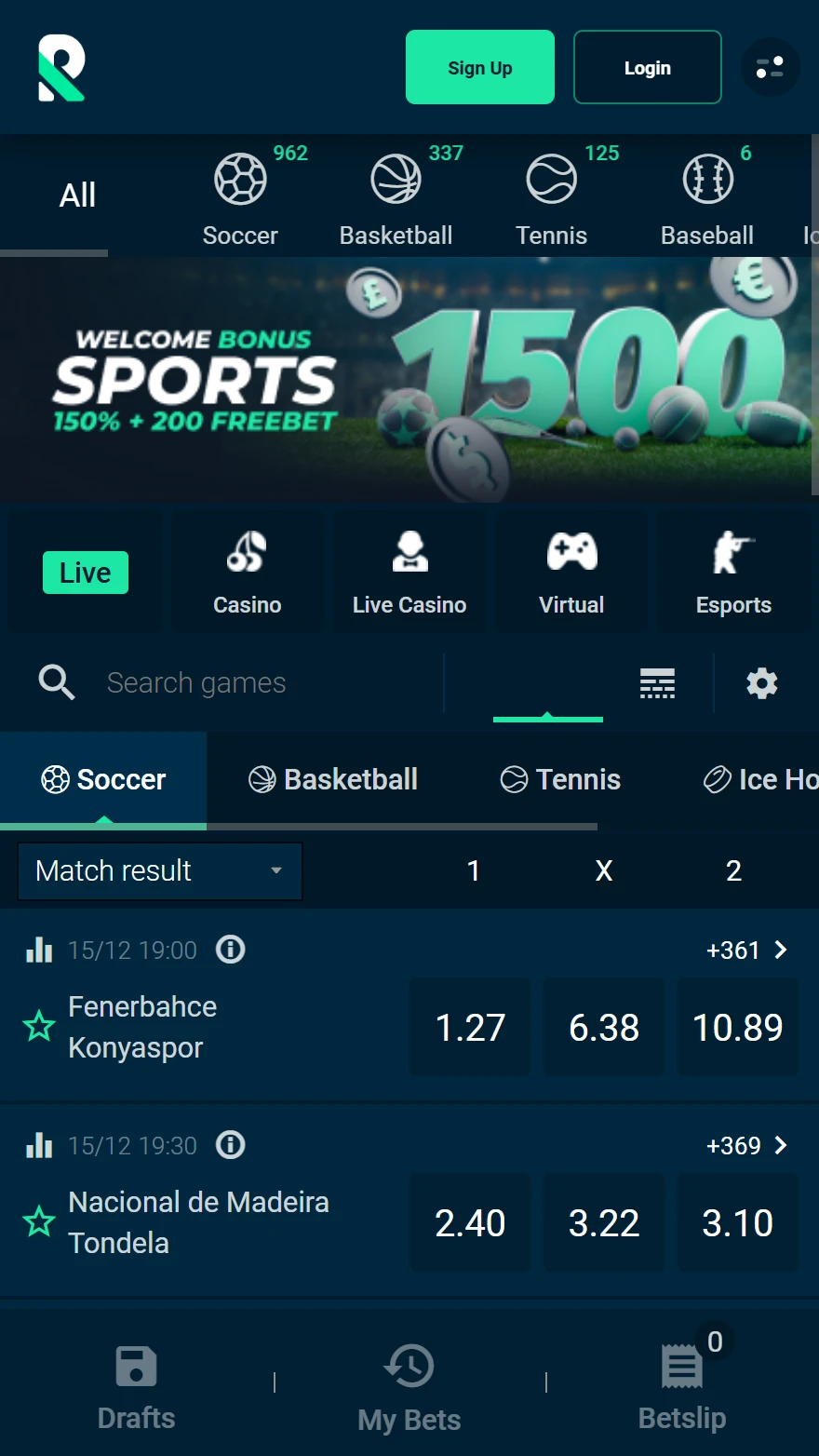 Rolletto Sportwetten-seite