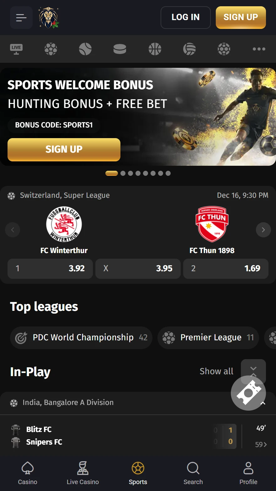 FortunePlay Sportwetten-seite