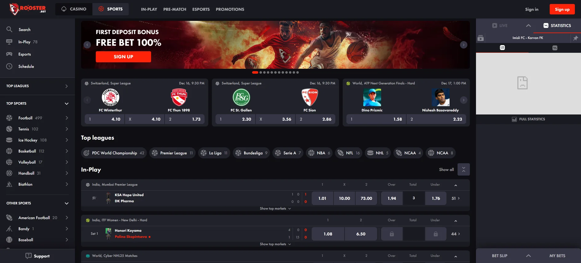 Rooster.bet Sportwetten