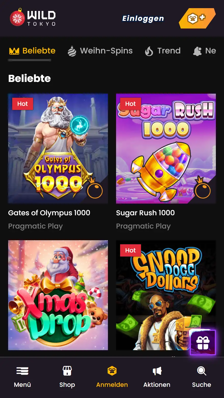 WildTokyo Spiele Seite