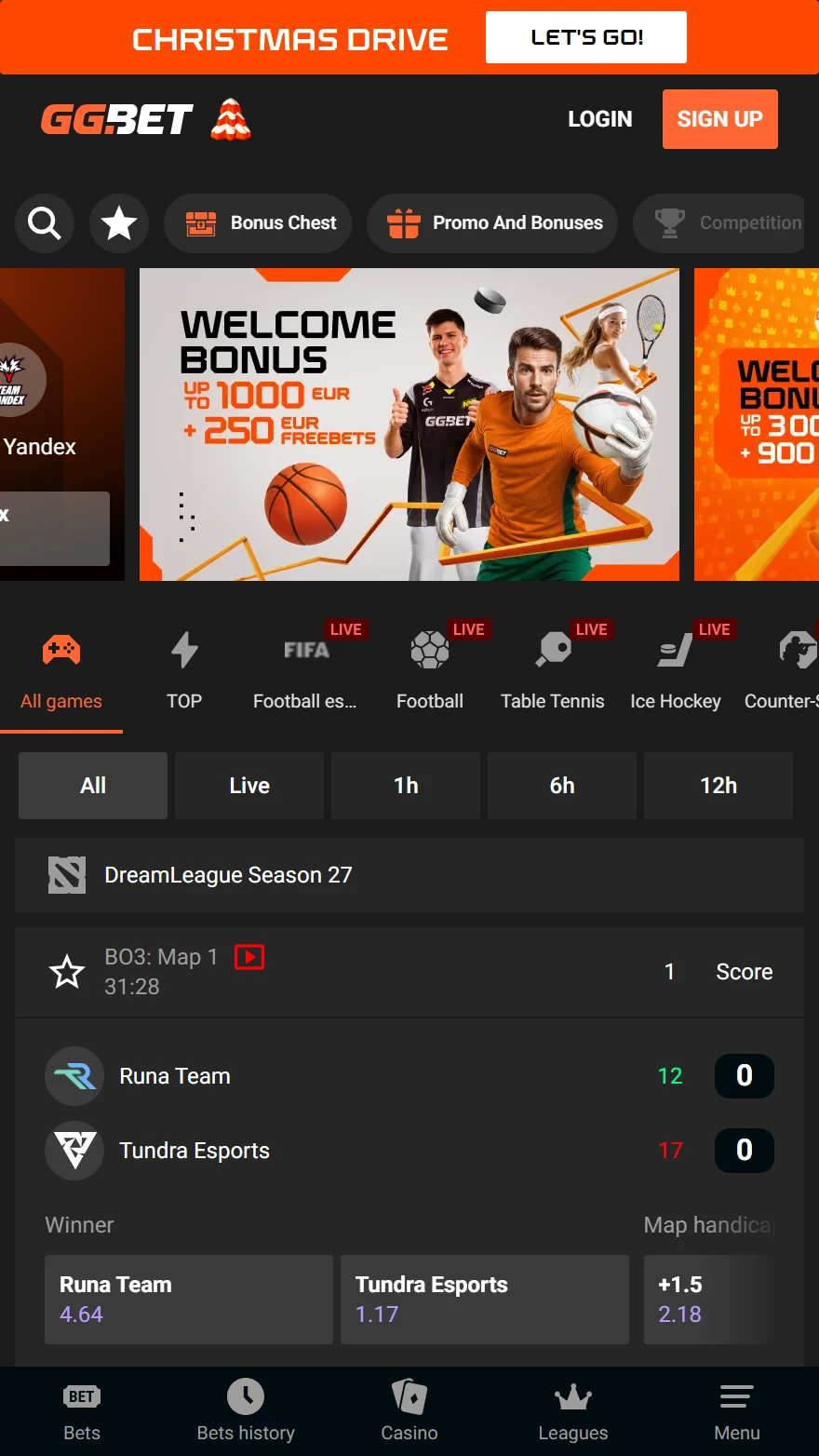 GGBet Sportwetten-seite