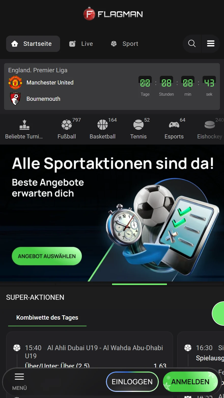 Flagman Casino Sportwetten-seite