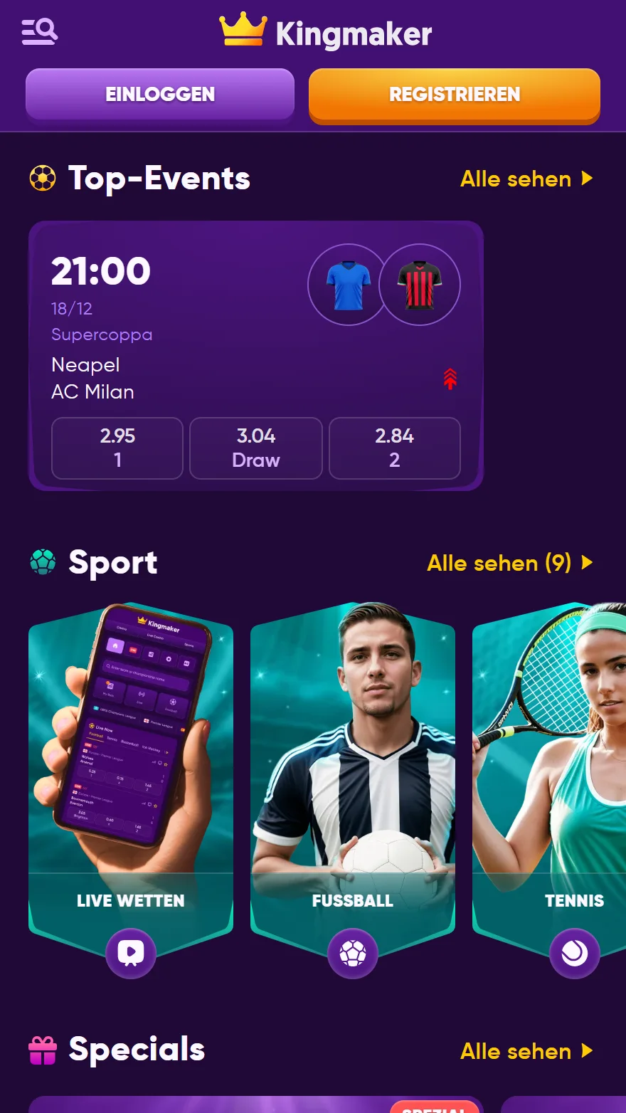 Kingmaker Startseite