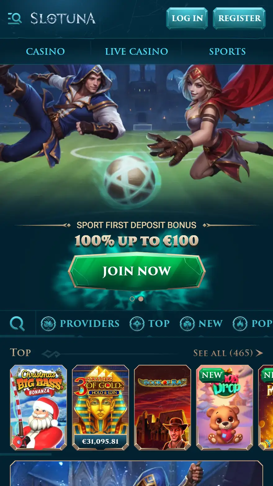 Slotuna totalizatora mājaslapa