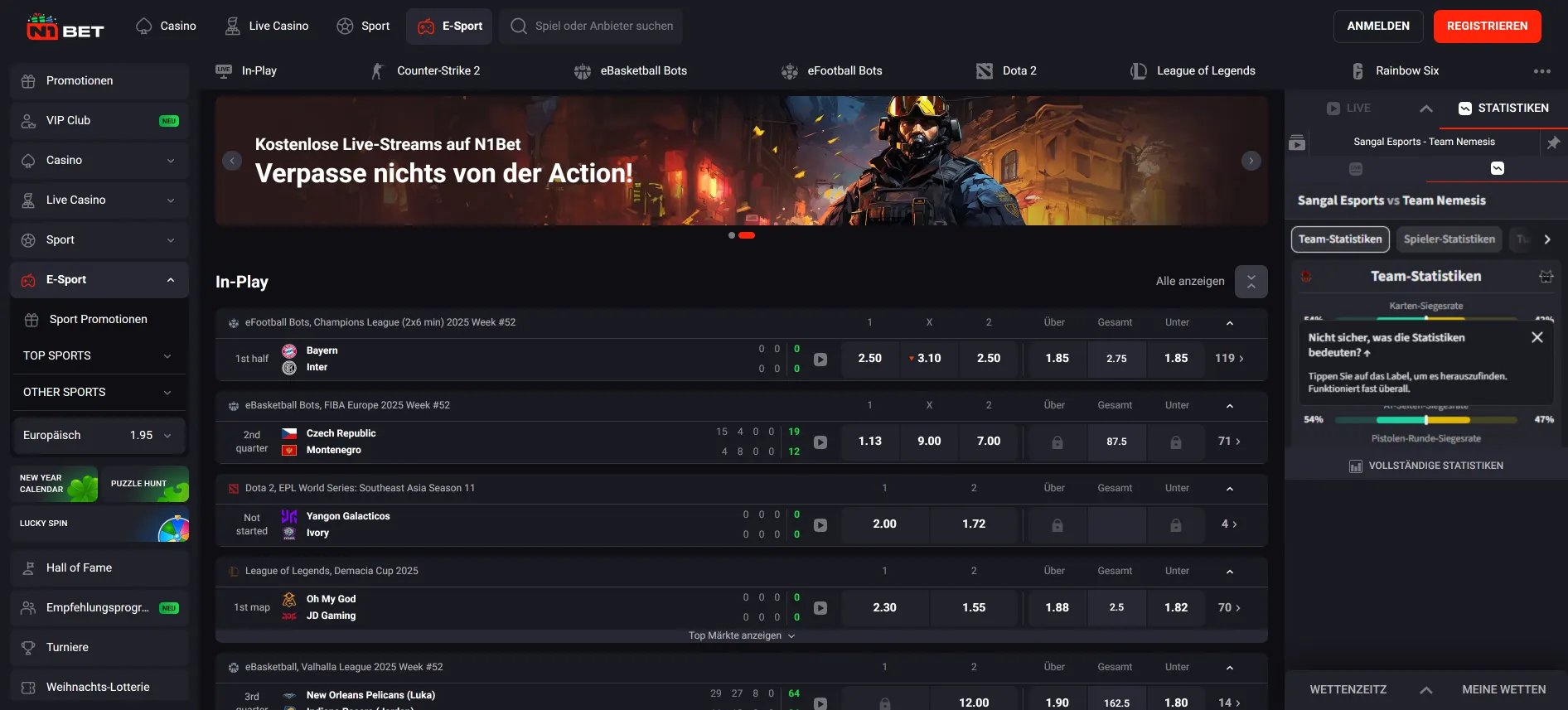 N1Bet e-Sport-wetten