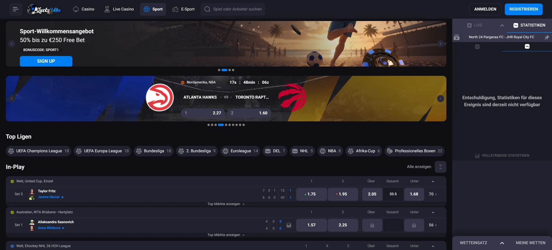 LuckyVibe Sportwetten