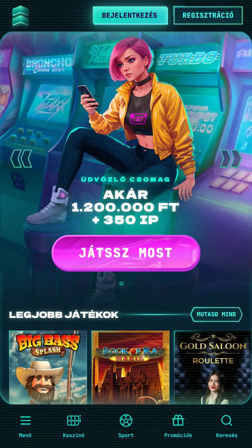 PowerUp Casino honlapja