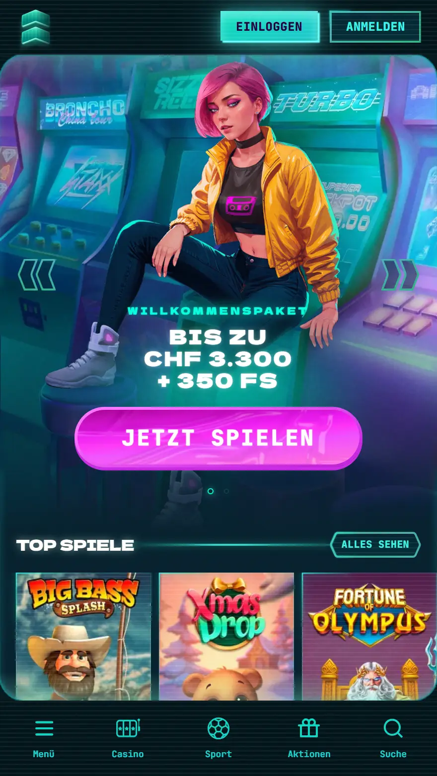 PowerUp Casino-Startseite