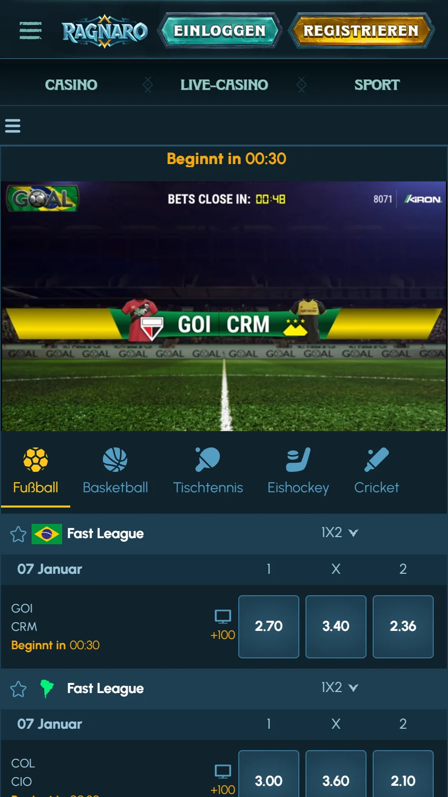 Ragnaro Virtuelle Sportwetten