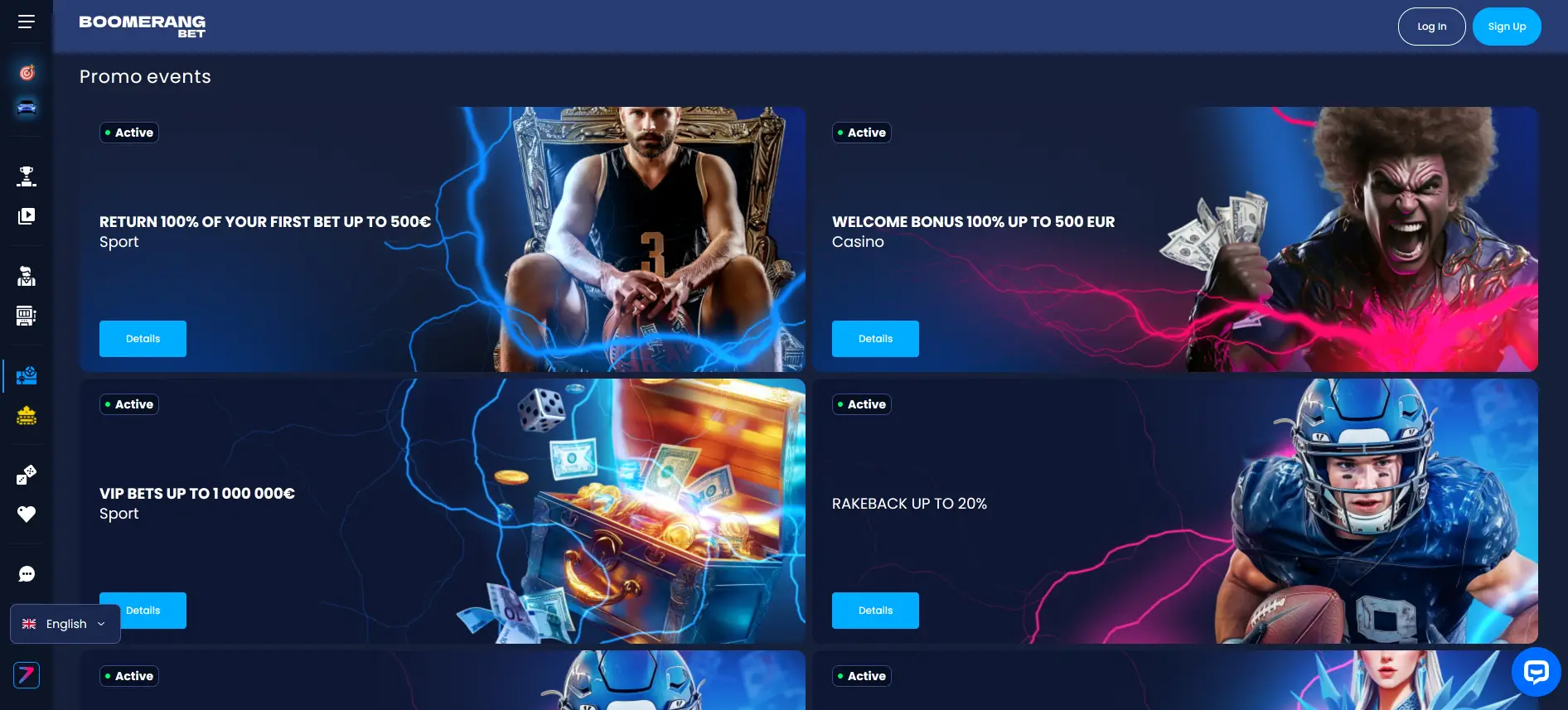 Boomerang Bet bonusar