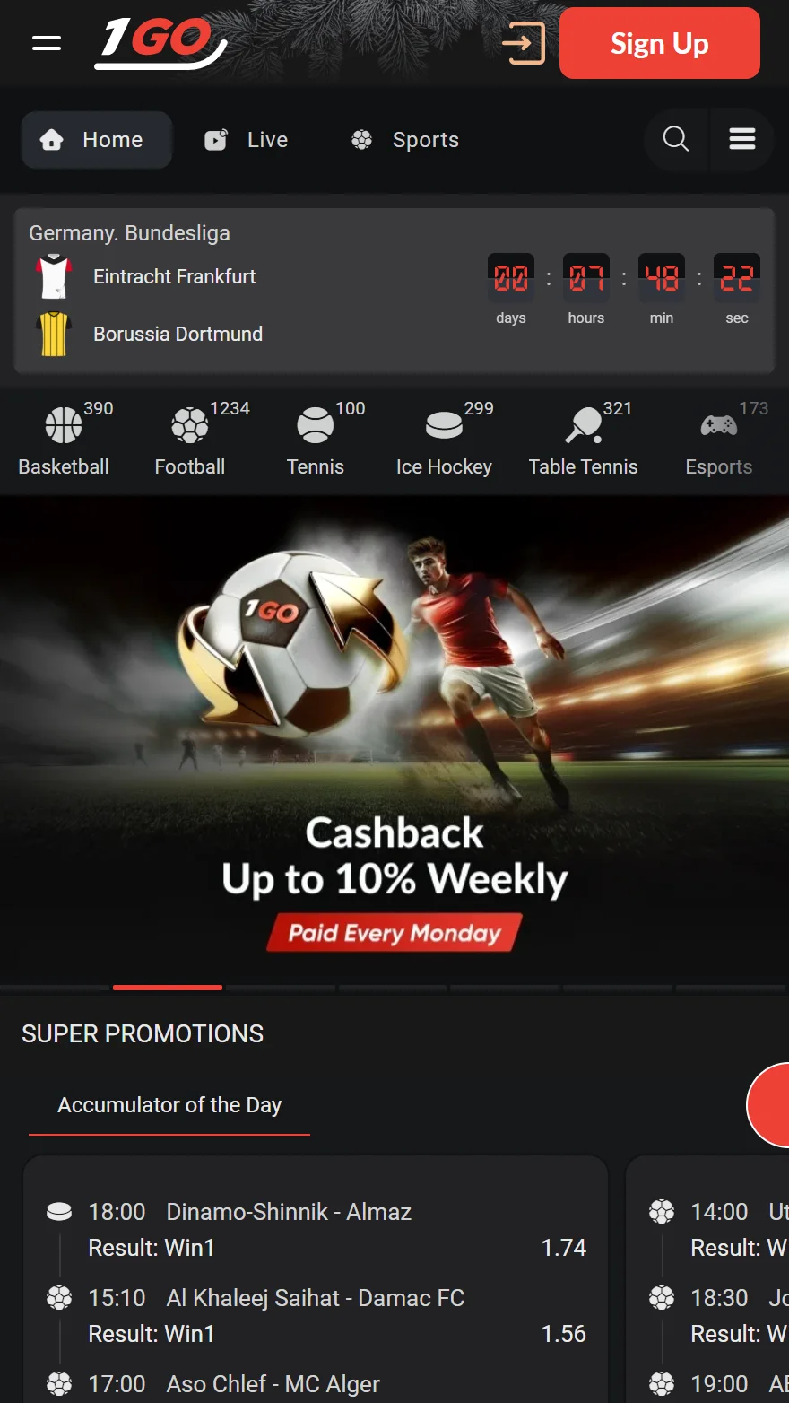 1Go Casino totalizators