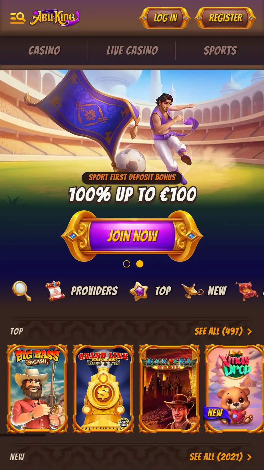 AbuKing totalizatora mājaslapa