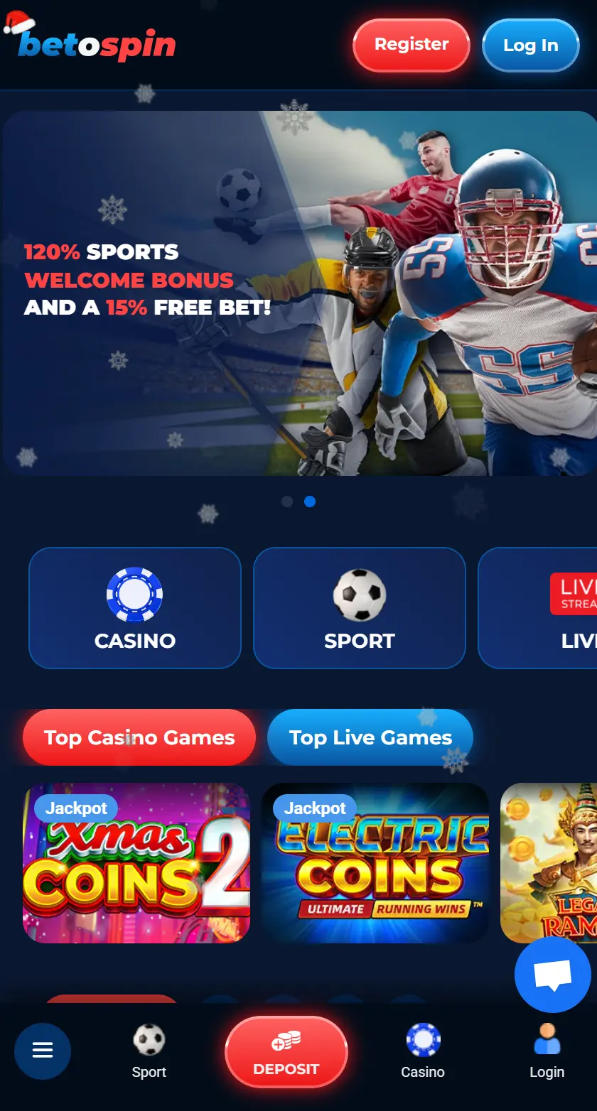 BetOspin mājaslapa