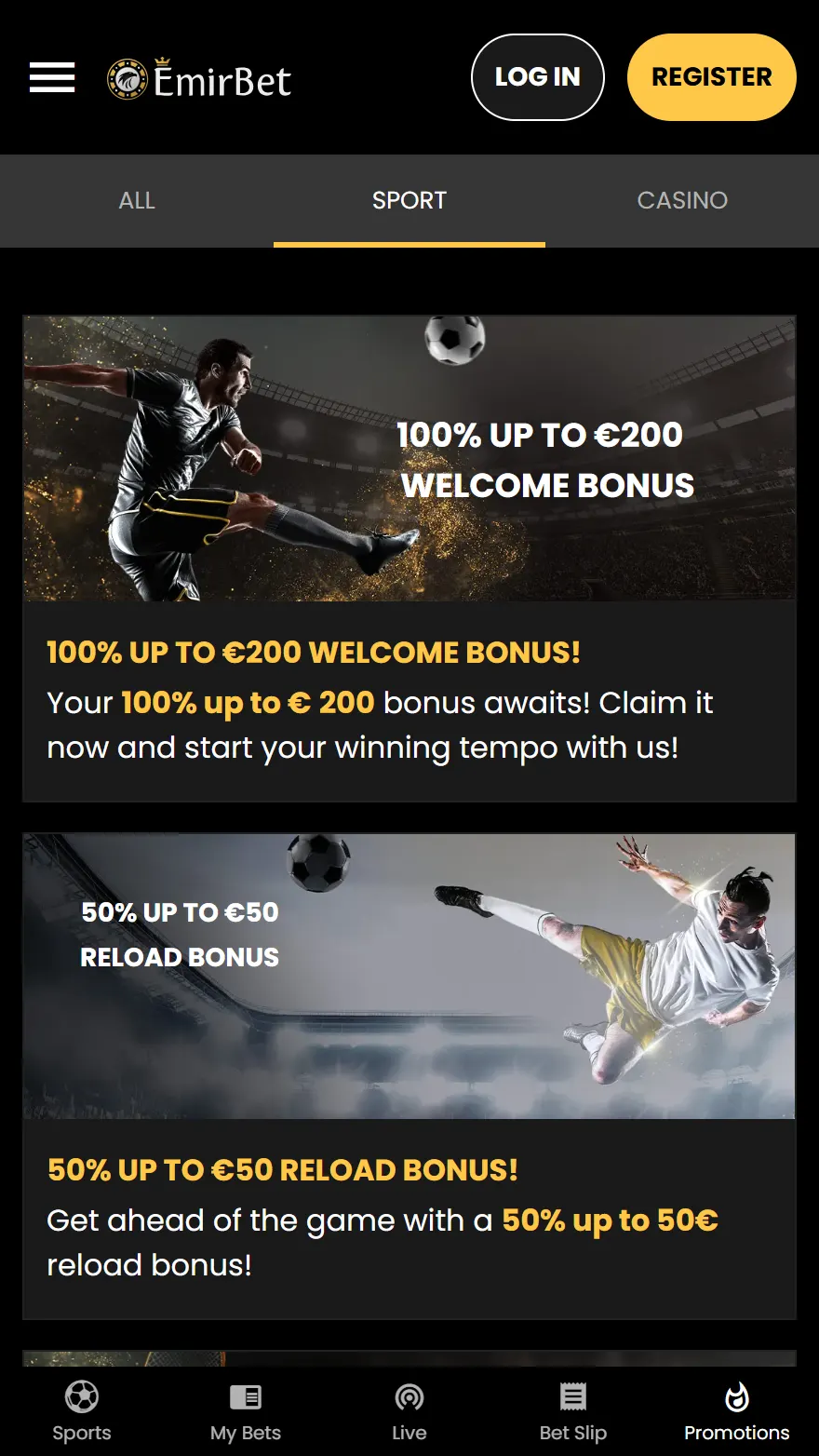 EmirBet sporta likmju bonusi