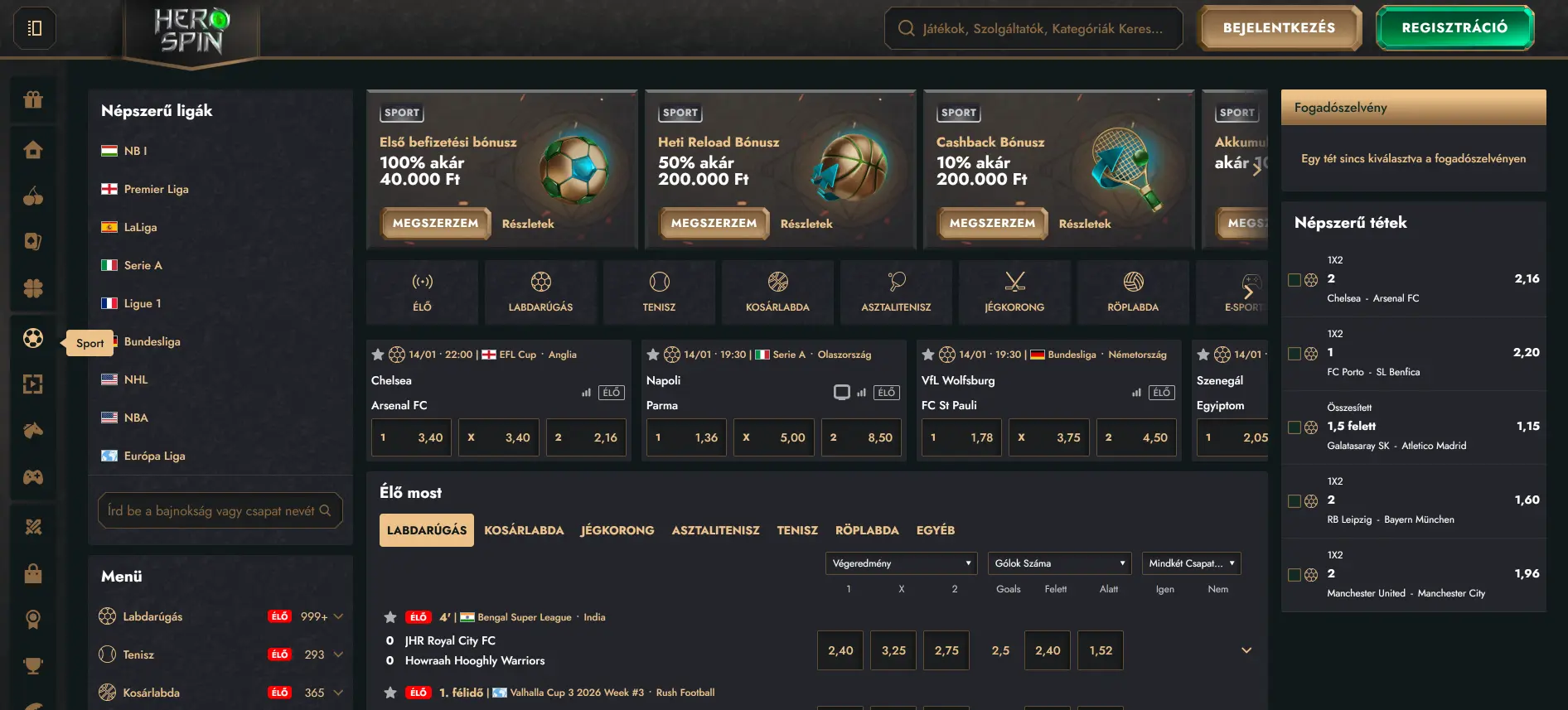HeroSpin sportfogadás