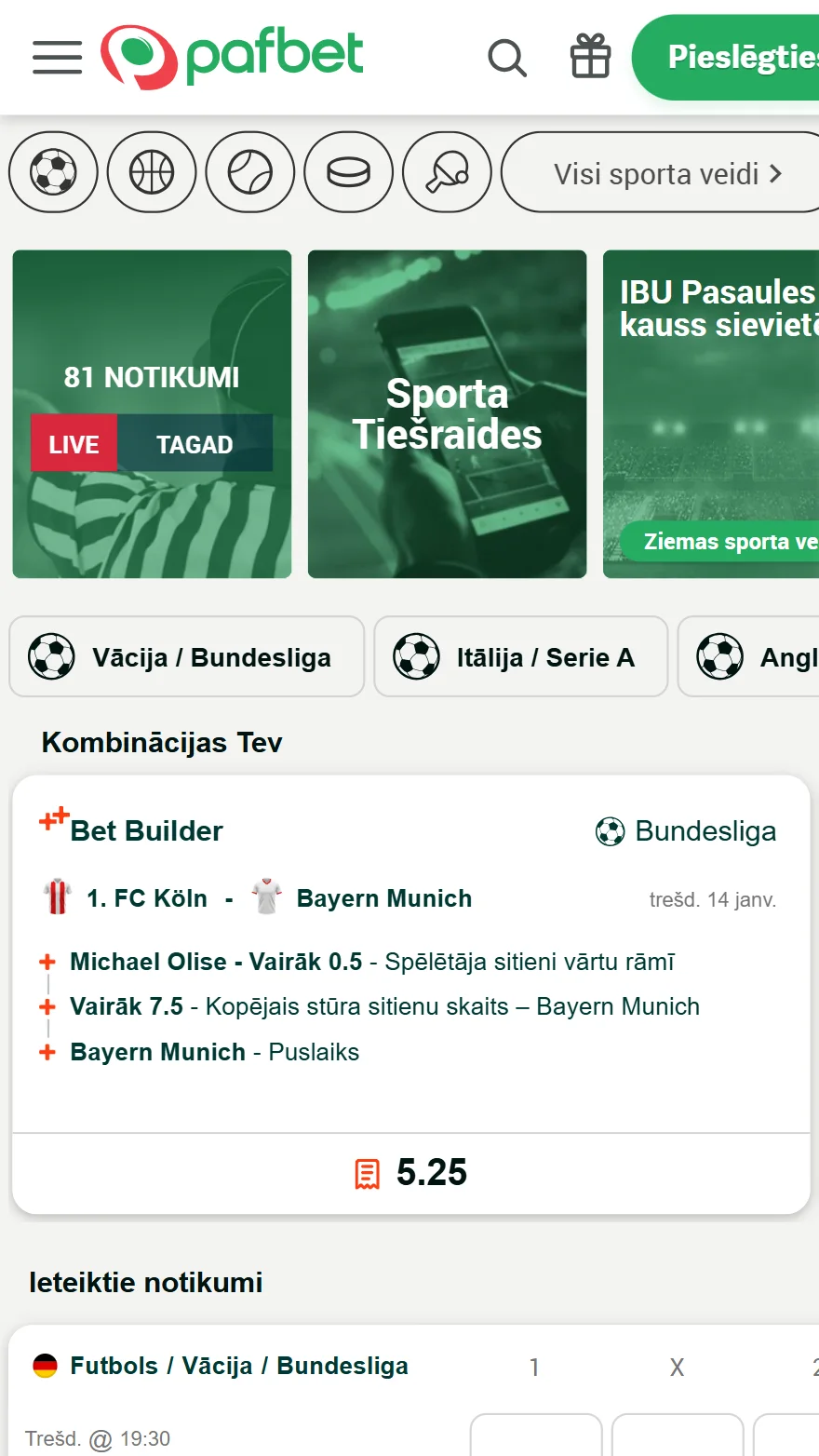 Pafbet totalizators