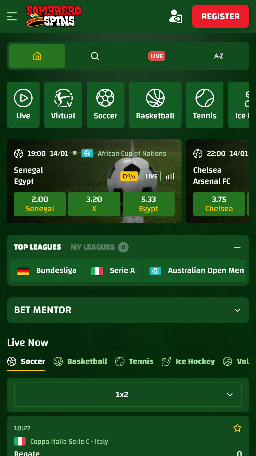 Sombrero Spins totalizators